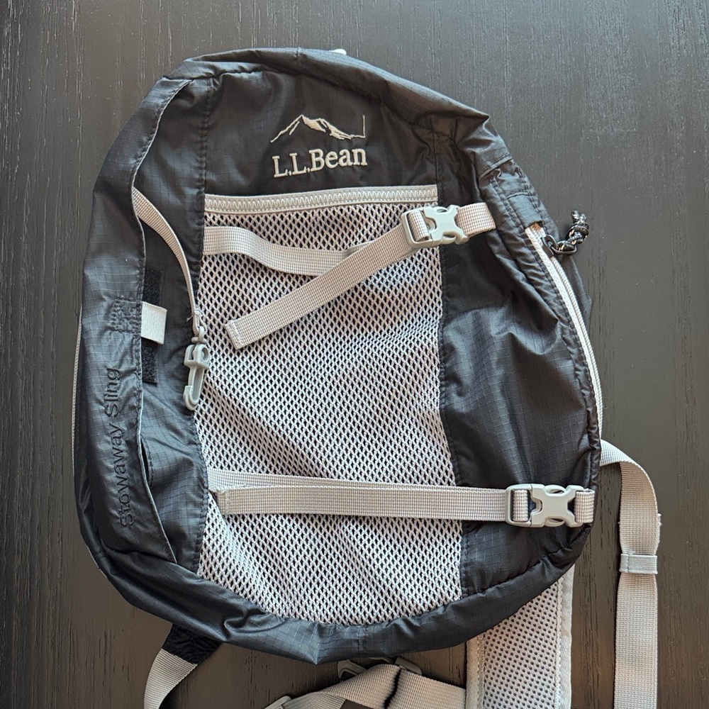 L.L. Bean Black and Gray Sling Pack